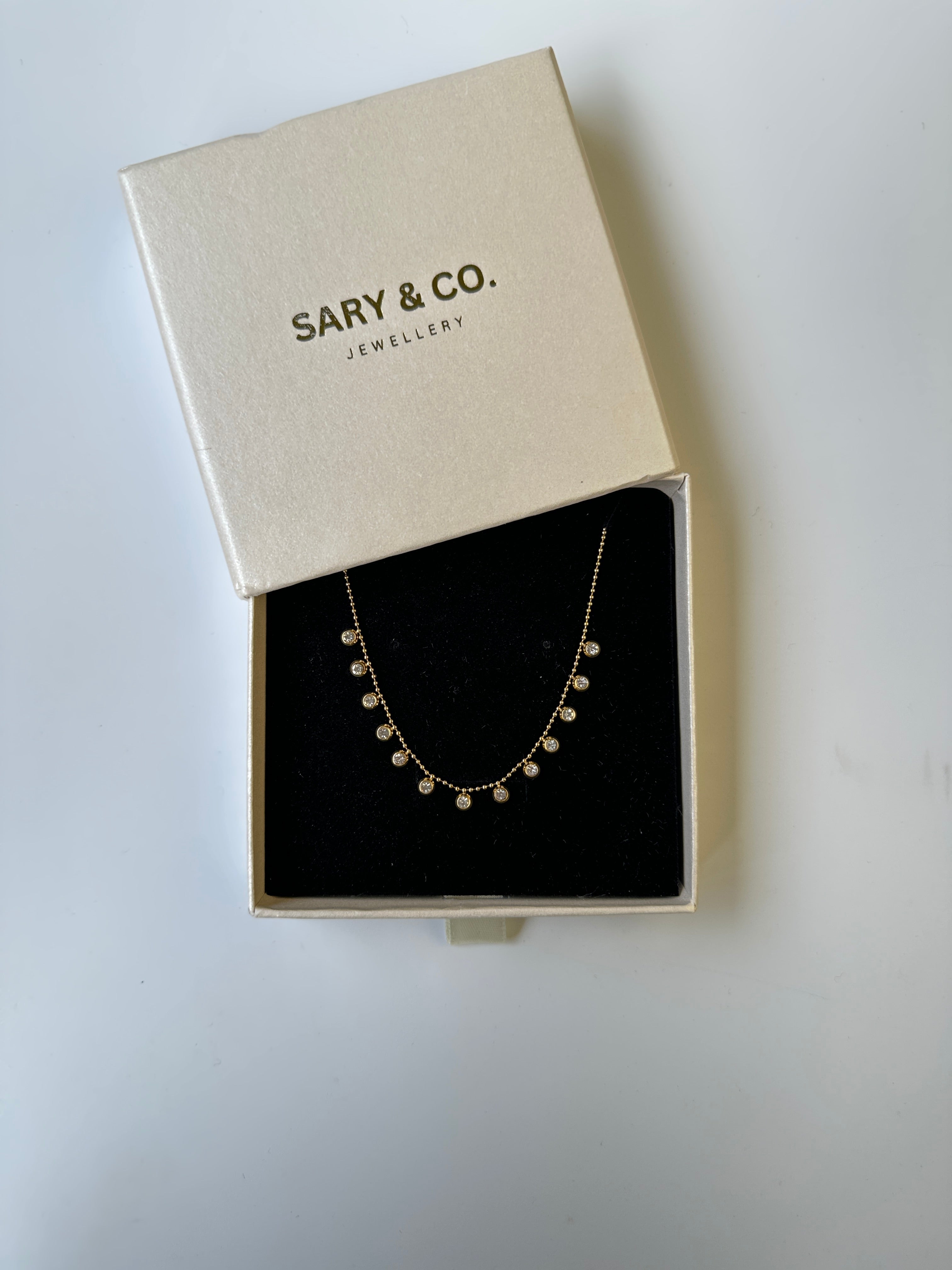 Joyce - Small zircon choker 18k gold plated stainless steel necklace