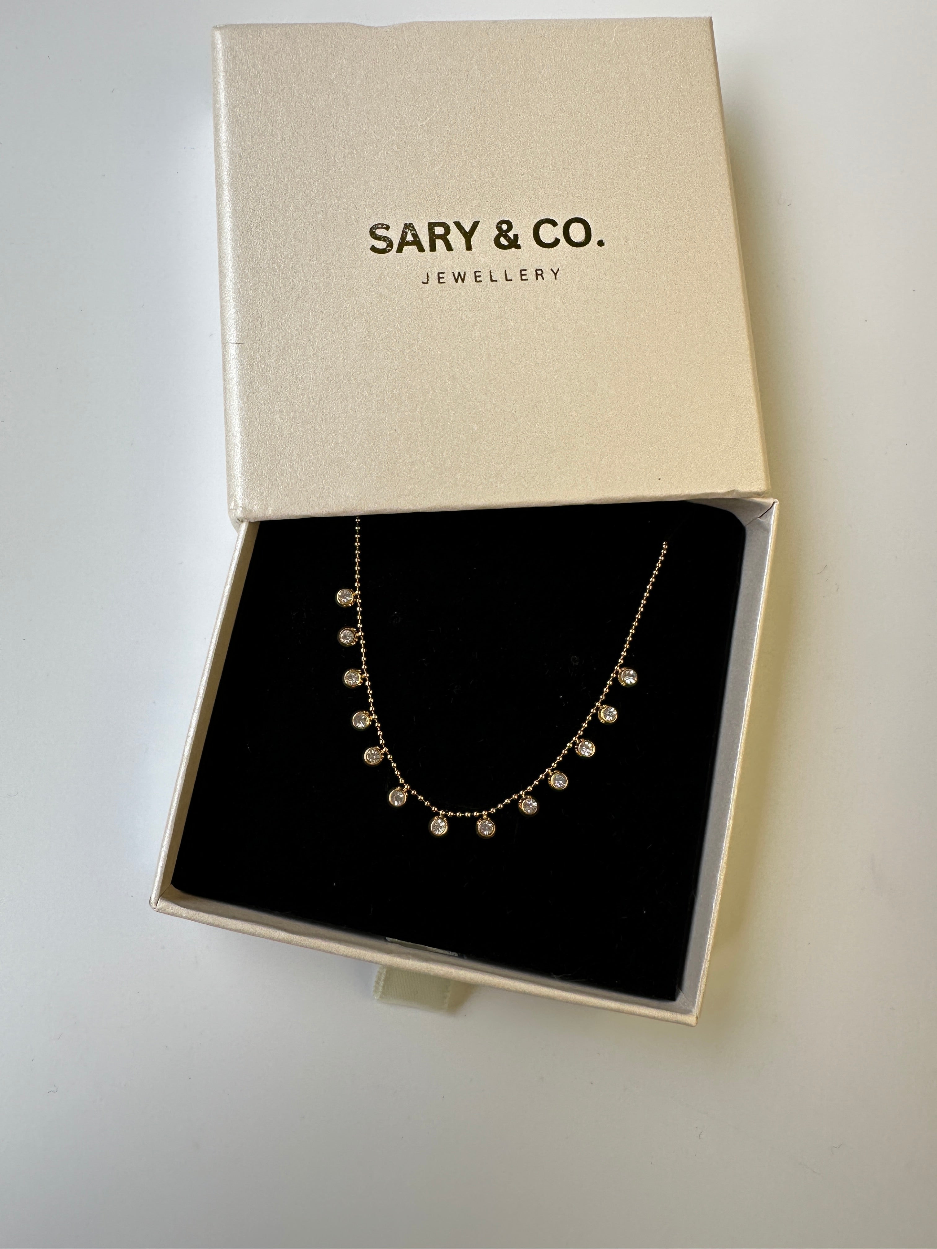 Joyce - Small zircon choker 18k gold plated stainless steel necklace