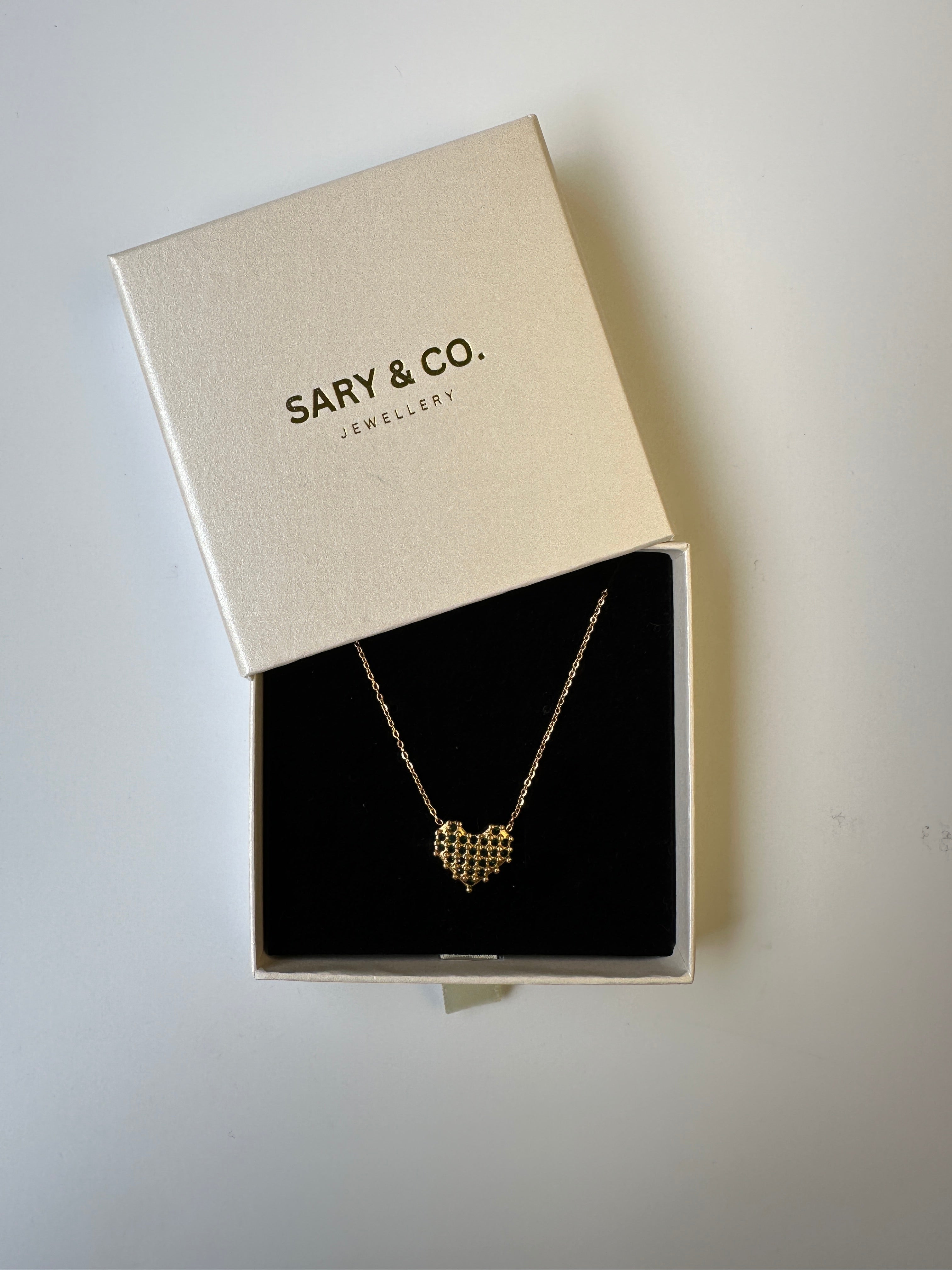 Grace - Zircon Heart 18k gold plated stainless steel necklace