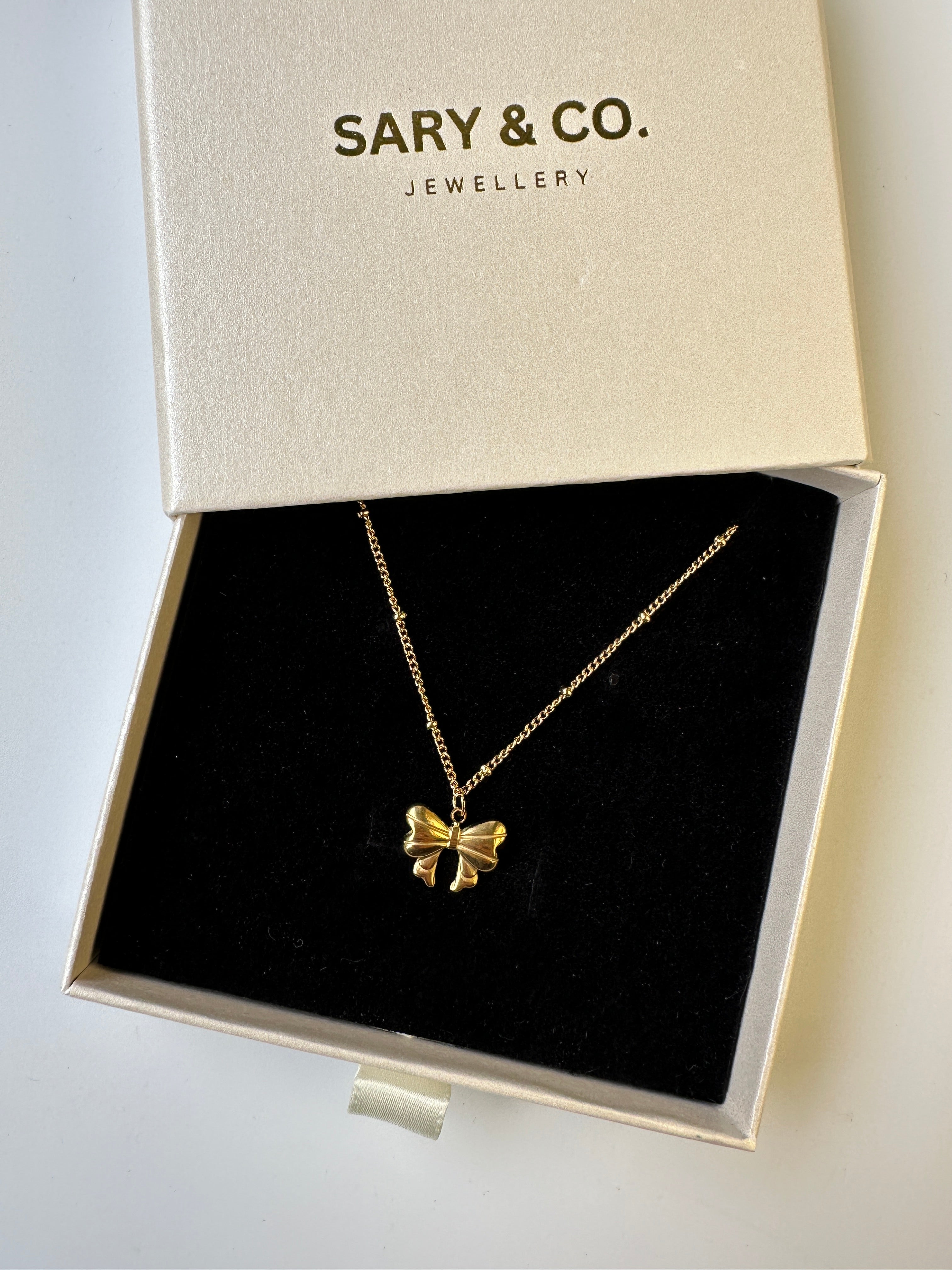 Venicia - Bow 18k gold plated stainless steel necklace