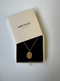 Belle - Oval rose 18k gold plated stainless steel necklace