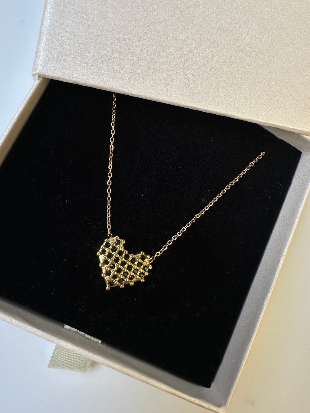 Grace - Zircon Heart 18k gold plated stainless steel necklace