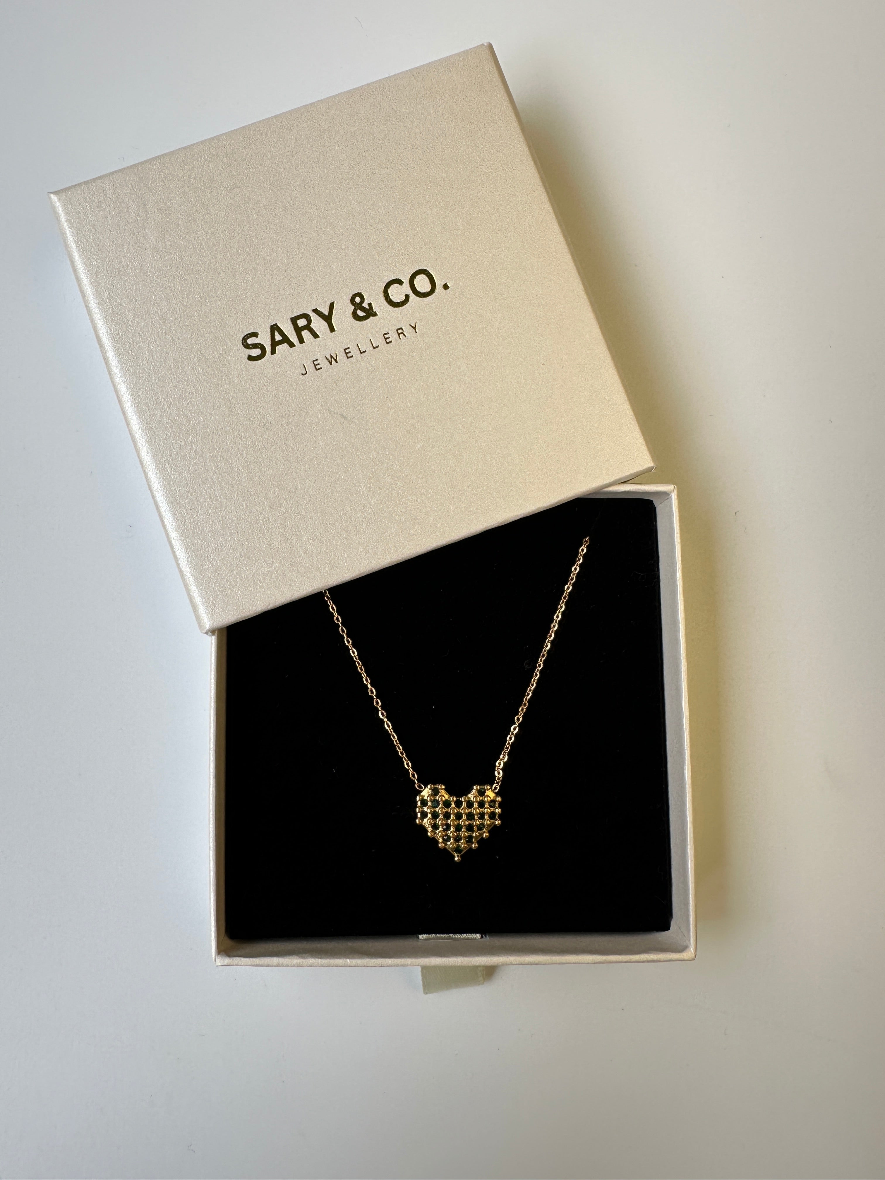 Grace - Zircon Heart 18k gold plated stainless steel necklace
