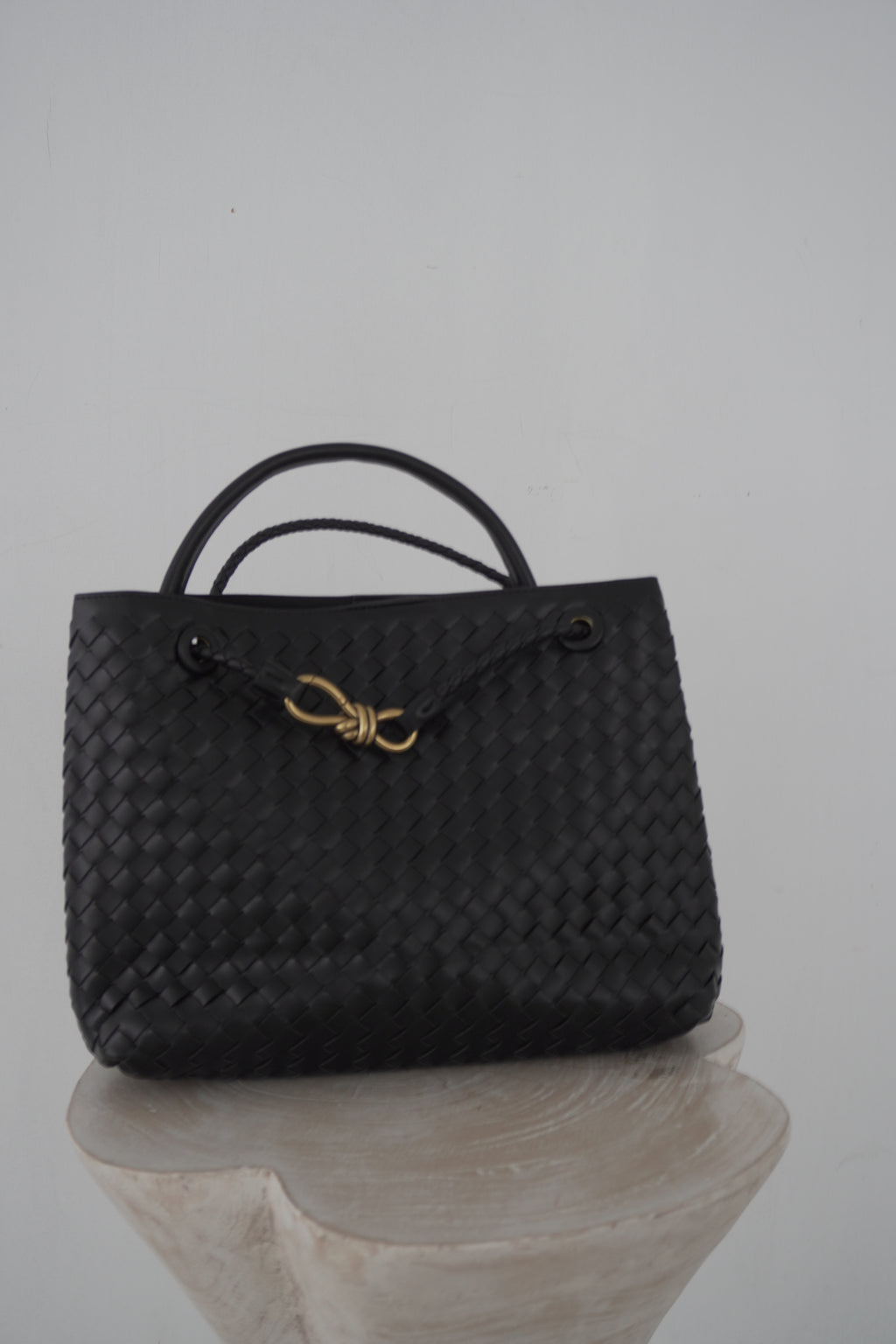 Jade Woven Leather HandBag - Vegan Leather