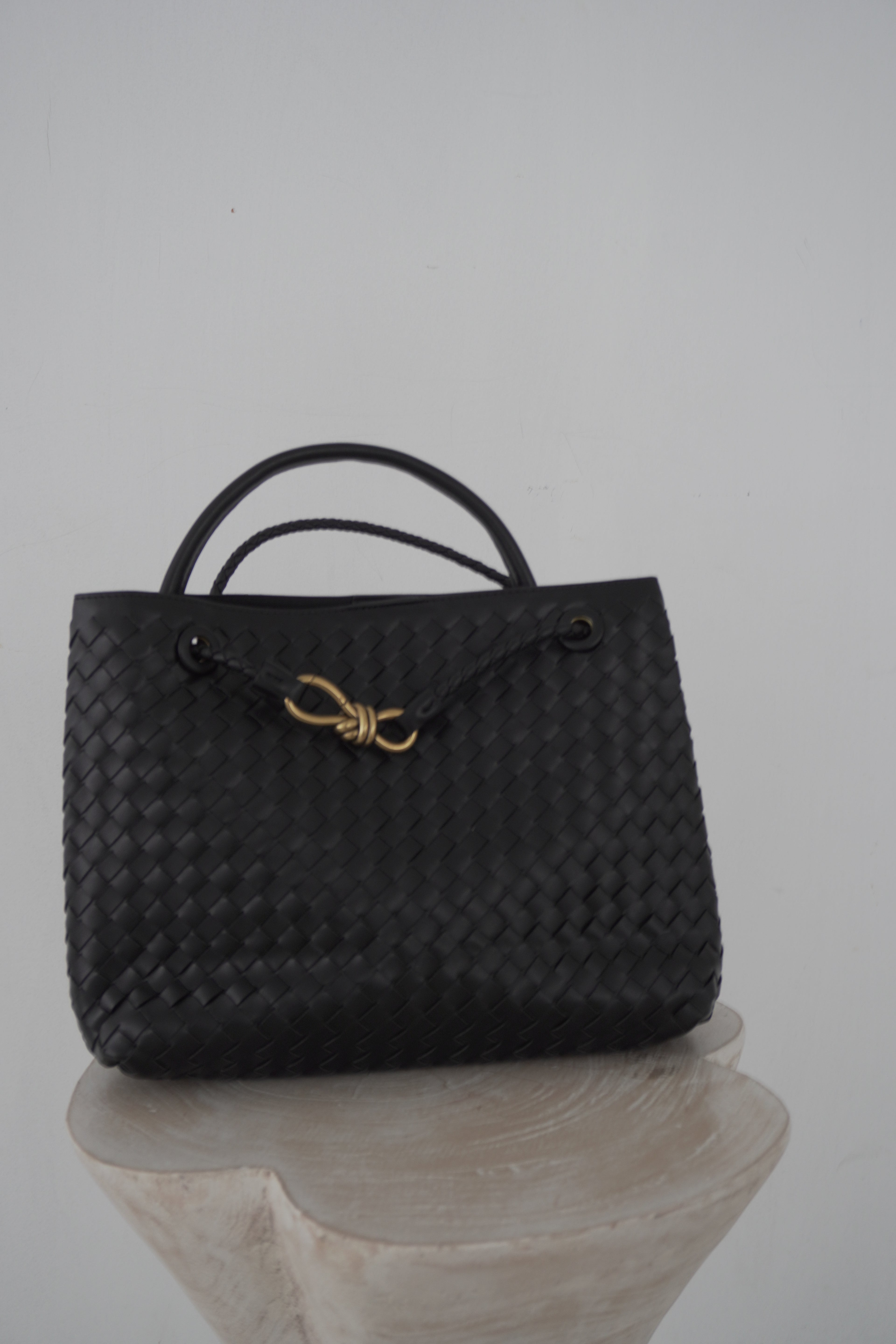 Jade Woven Leather HandBag - Vegan Leather