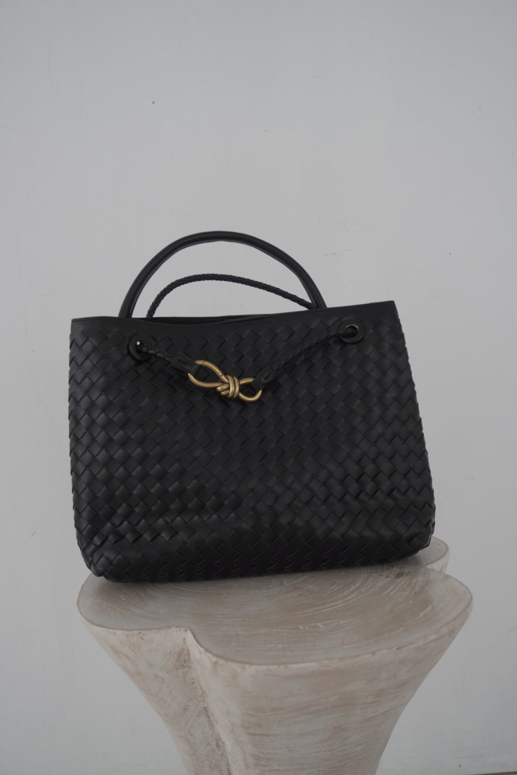 Jade Woven Leather HandBag - Vegan Leather