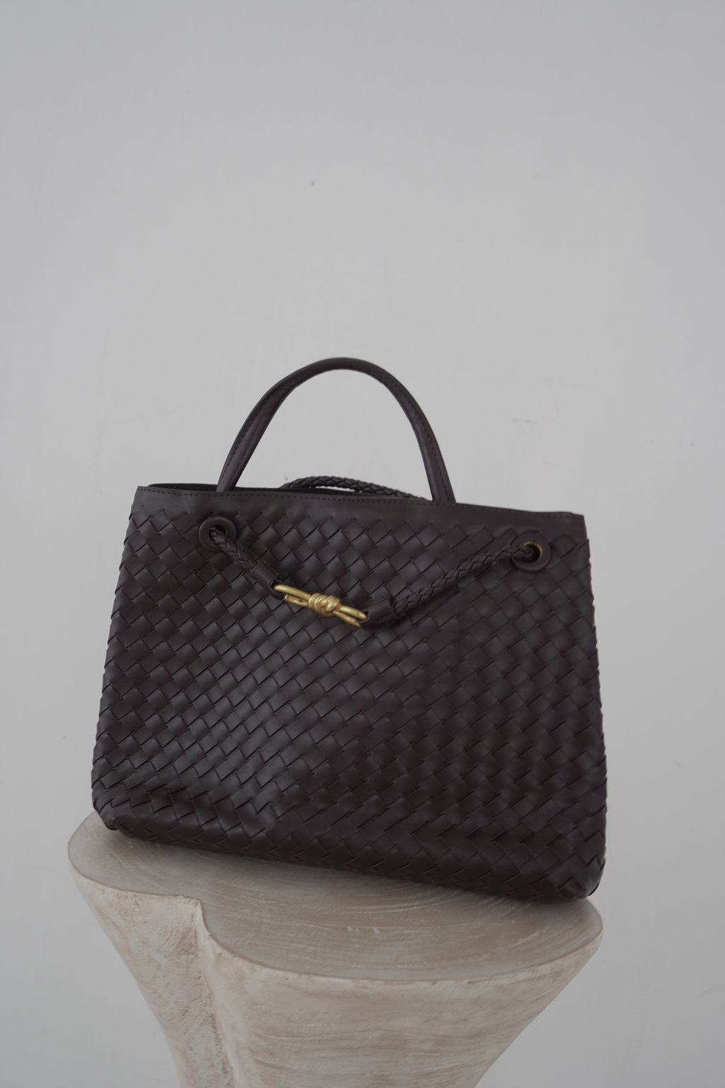 Jade Woven Leather HandBag - Vegan Leather