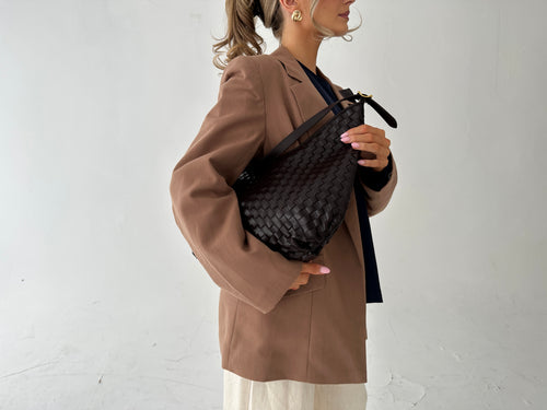 Alami Woven Shoulder Bag - Vegan Leather