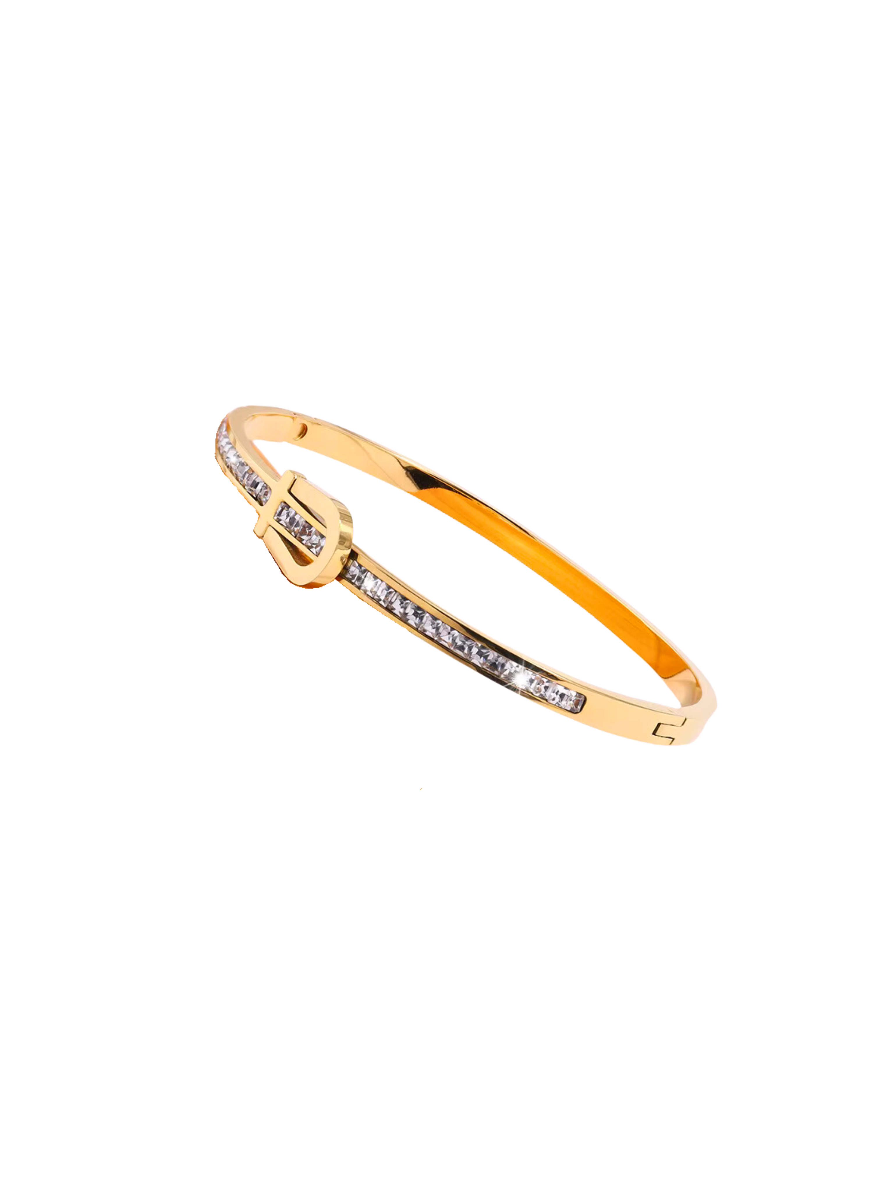 Jade - 18k gold plated stainless steel Belt bangle