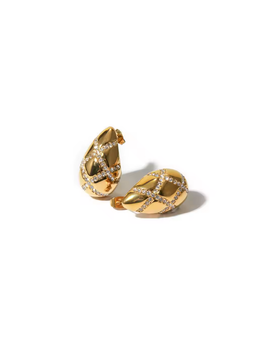 Teardrop earrings - 18k gold plated stainless steel earrings