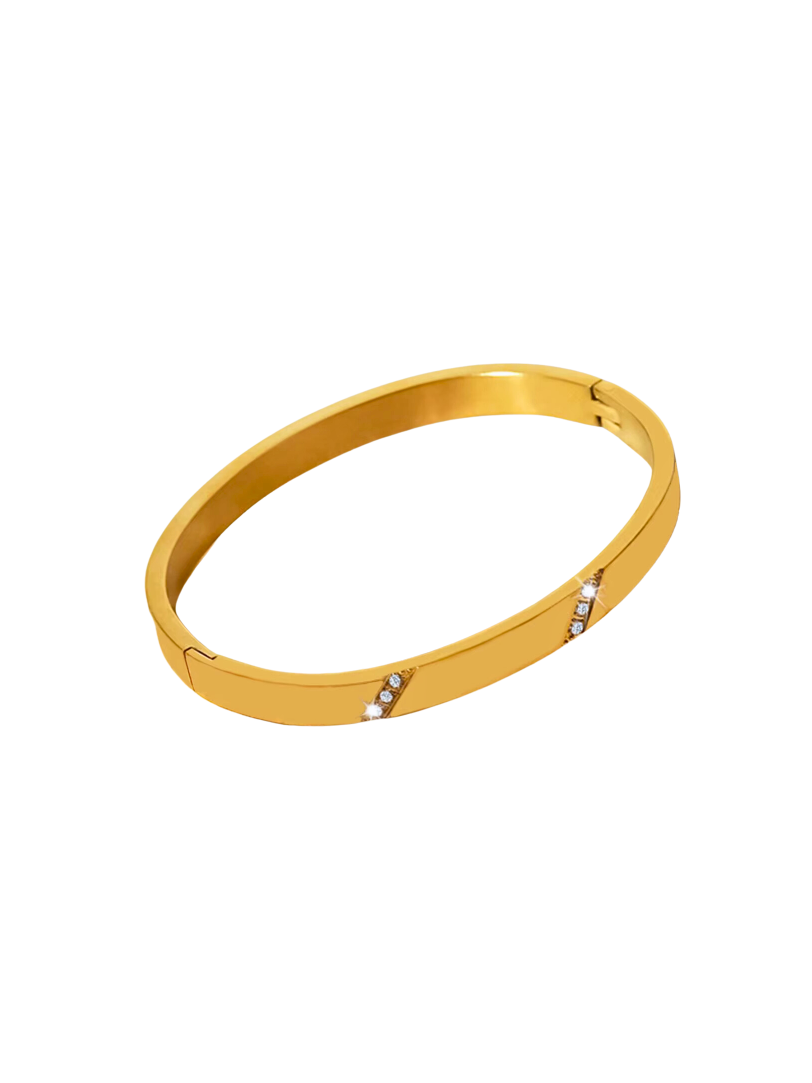 Raye - 18k gold plated stainless steel diagonal bangle