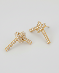Chunky knot stud - 18k gold plated stainless steel earrings