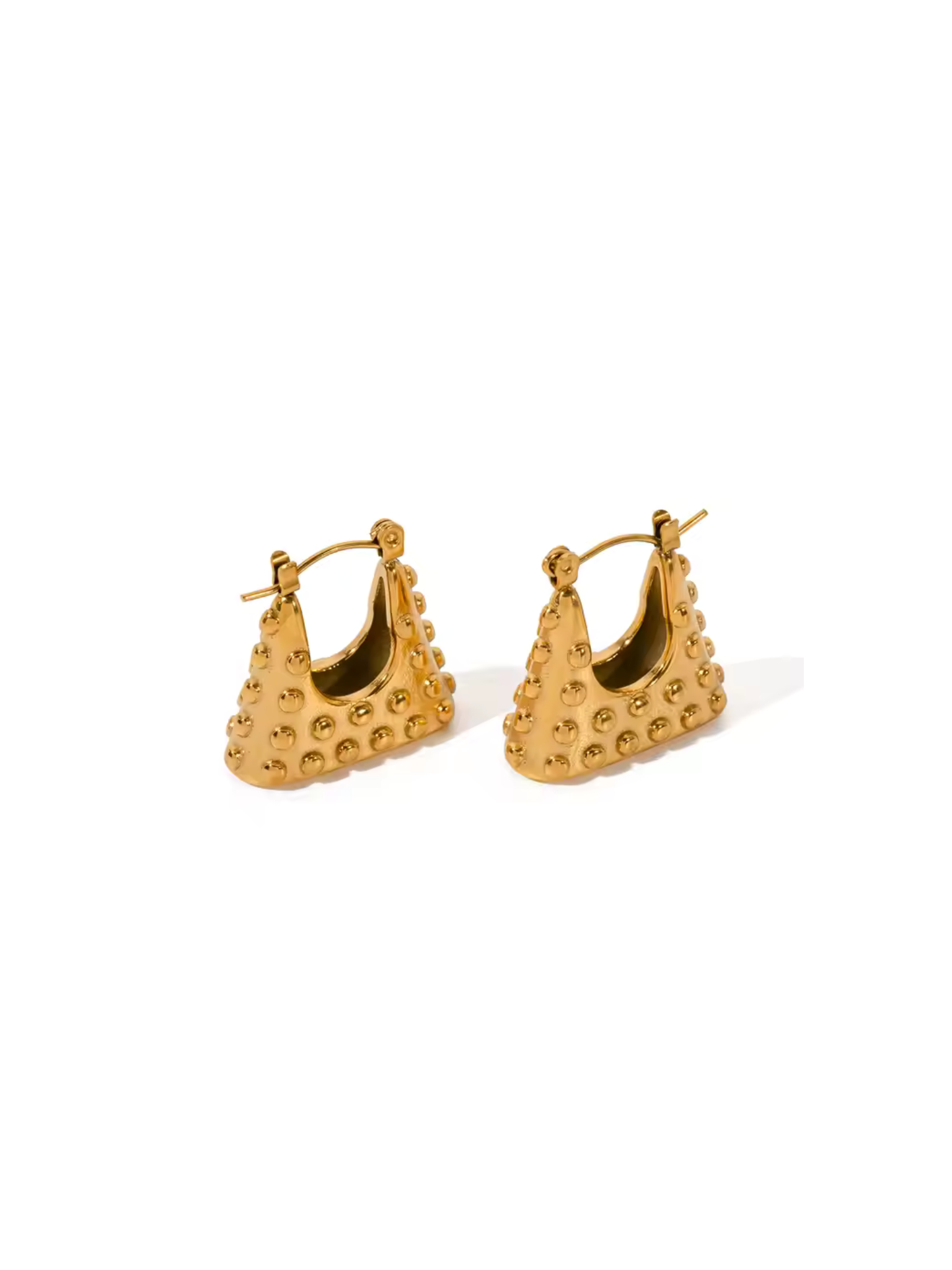 Vintage style bag earrings - 18k gold plated stainless steel earrings
