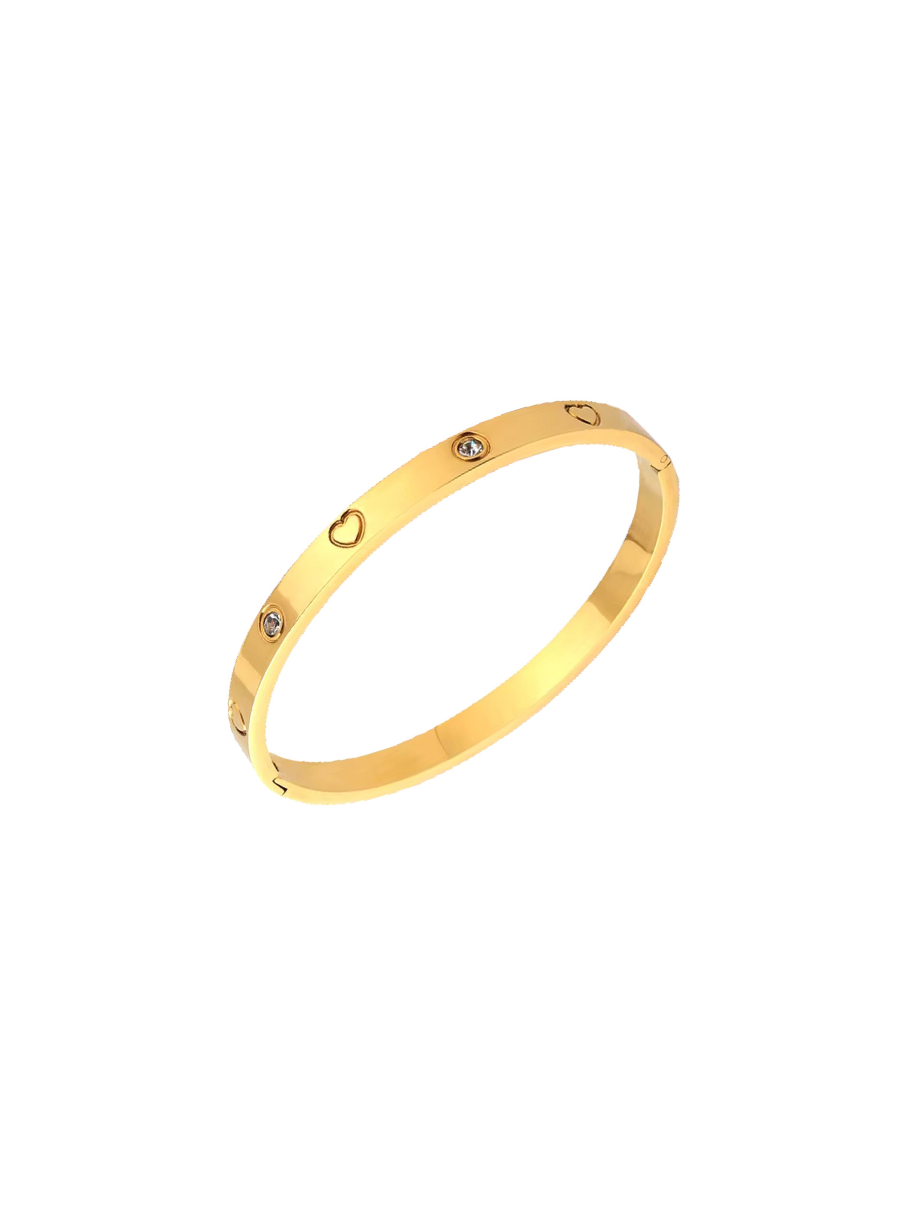 Zoe - 18k gold plated stainless steel heart bangle