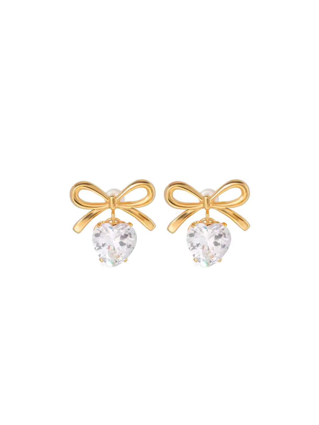 Bowknot Drop Earrings- 18k gold plated stainless steel earrings