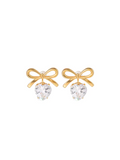 Bowknot Drop Earrings- 18k gold plated stainless steel earrings
