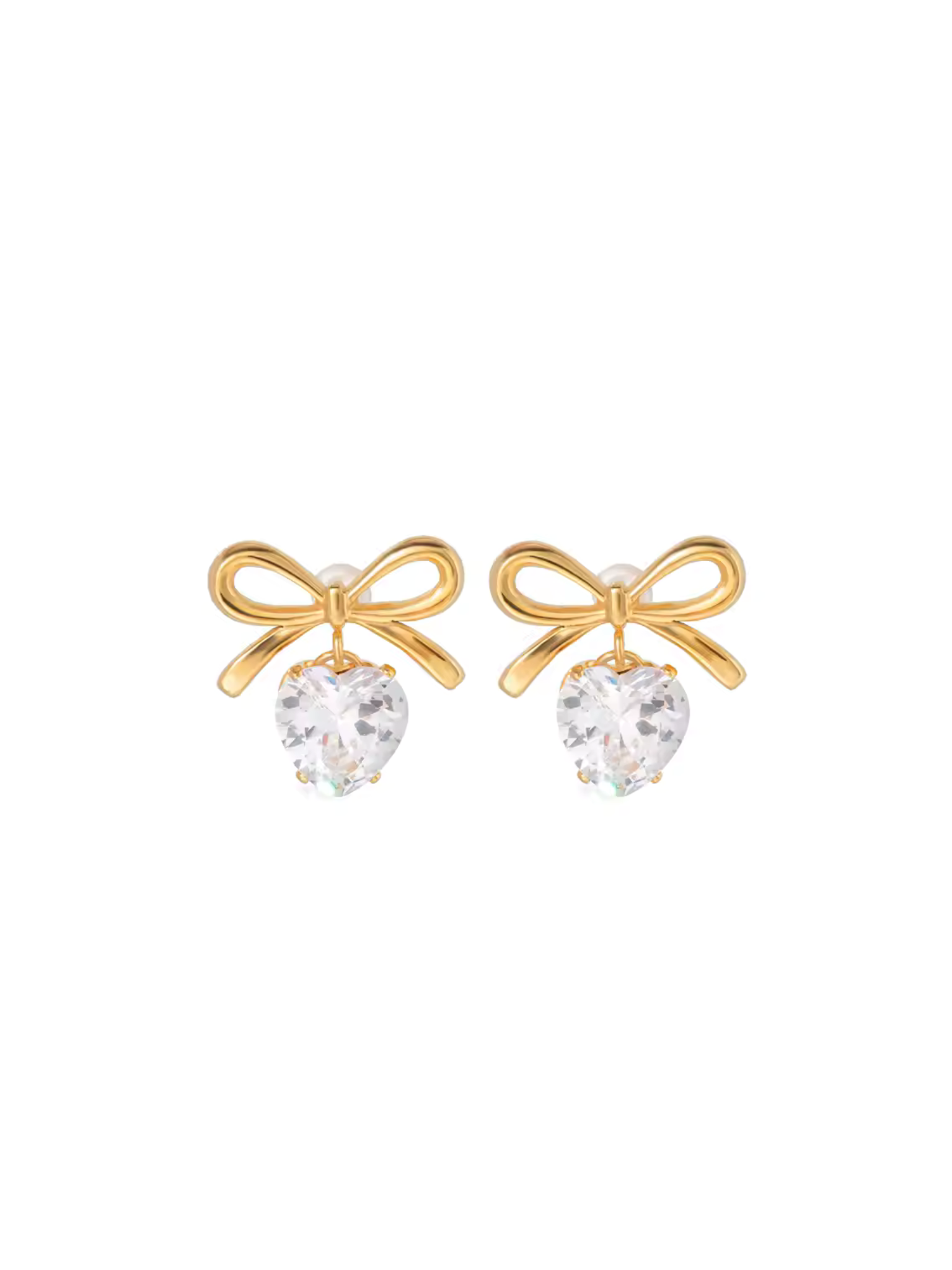 Bowknot Drop Earrings- 18k gold plated stainless steel earrings