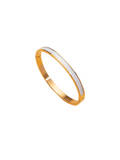 Elsie - 18k gold plated stainless steel white stripe bangle